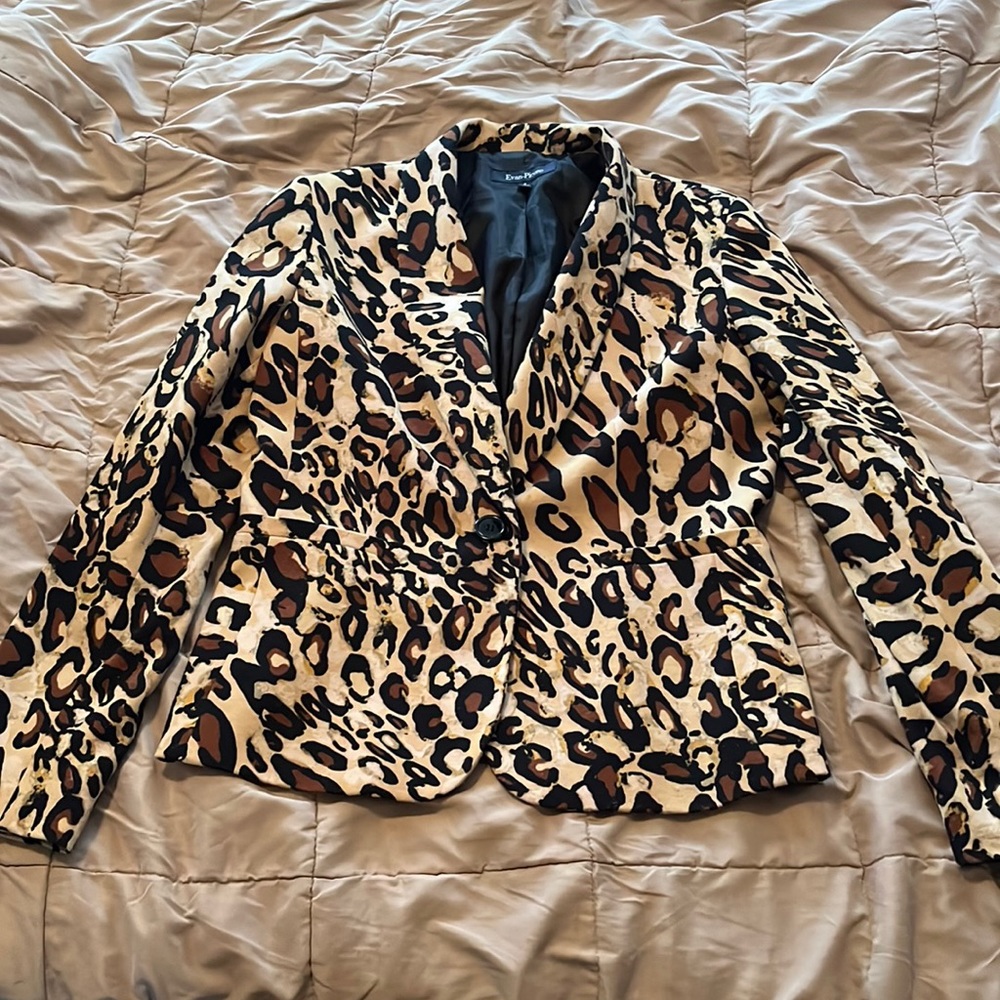Evan Picone Leopard Print Blazer
